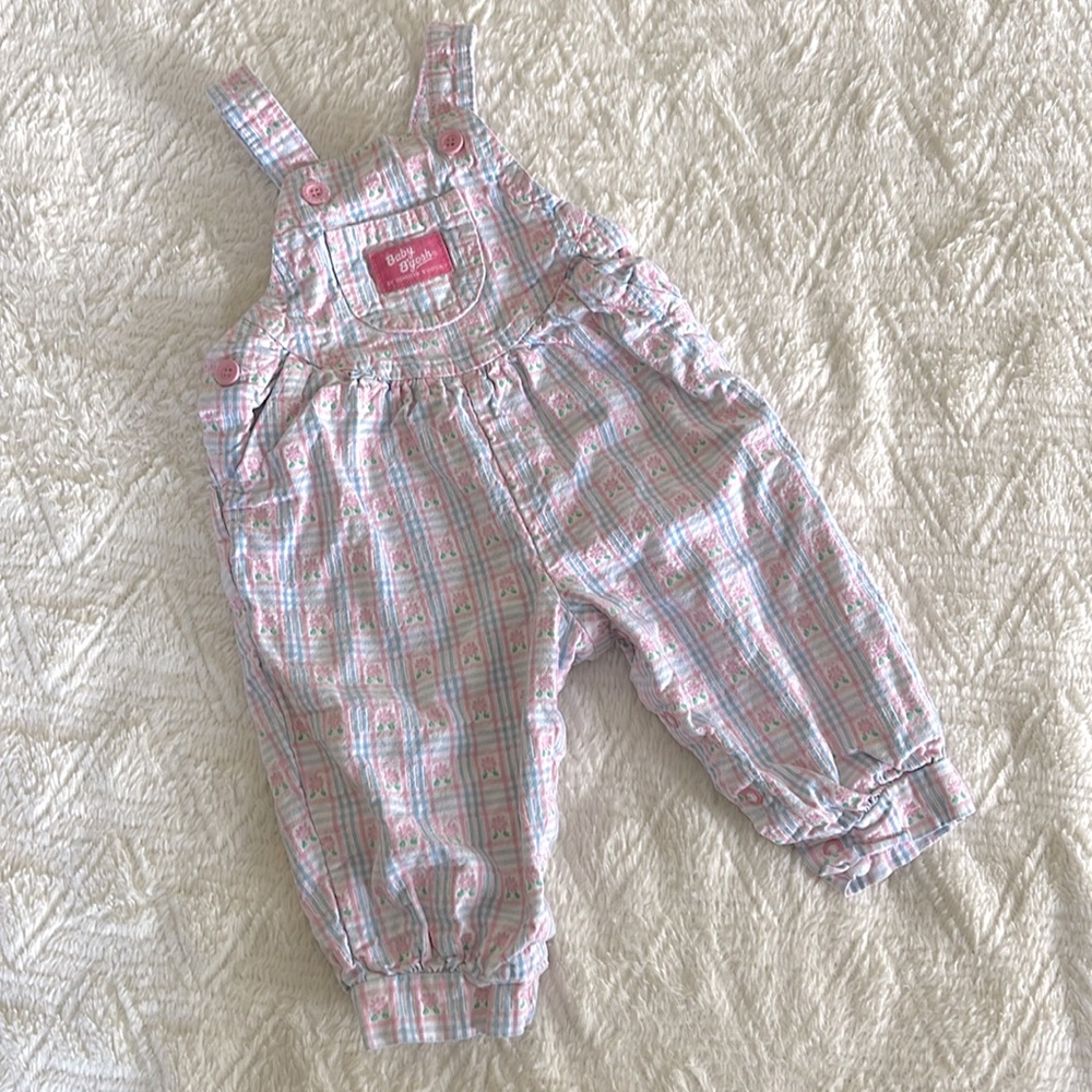 Vintage Baby Bgosh Floral Overalls